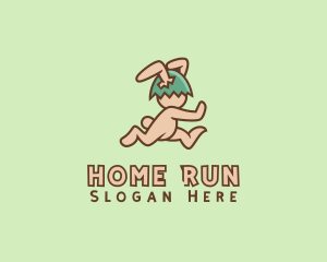 Running Easter Rabbit  logo design