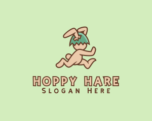 Running Easter Rabbit  logo design