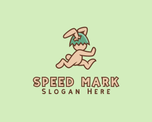 Running Easter Rabbit  logo design