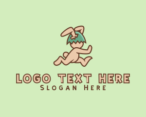 Running Easter Rabbit  Logo