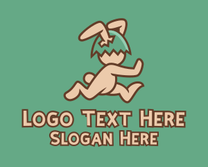 Running - Running Easter Rabbit logo design