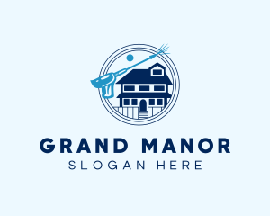 Mansion Pressure Washer Cleaning logo design