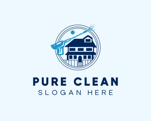 Mansion Pressure Washer Cleaning logo design