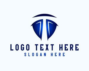 Software - Warrior Shield Letter T logo design