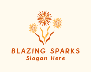 Pyrotechnics - Confetti Fireworks Burst logo design