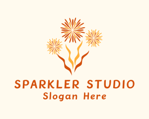 Sparkler - Confetti Fireworks Burst logo design