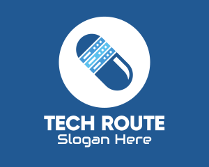 Router - Blue Web Server Pill logo design