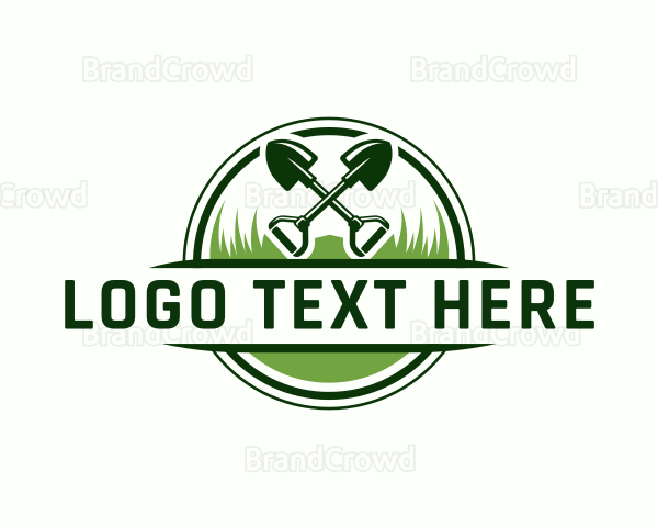 Grass Shovel Gardening Logo