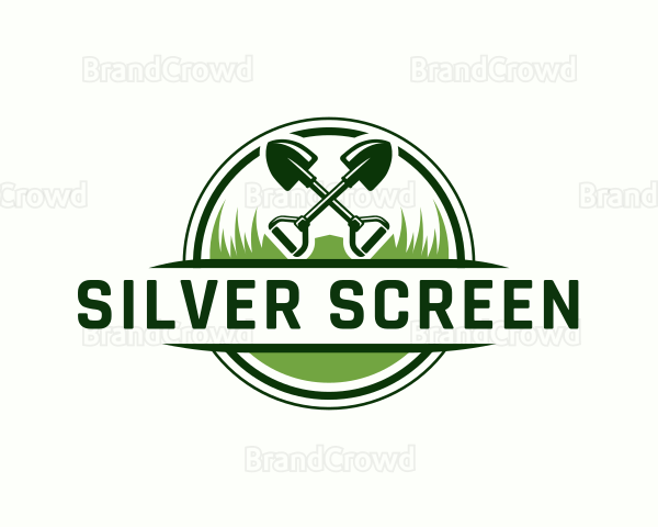 Grass Shovel Gardening Logo