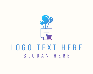 Text - Balloon Document Click logo design