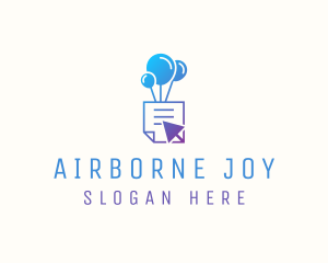 Balloon Document Click logo design