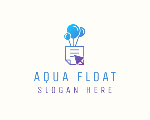 Floating - Balloon Document Click logo design
