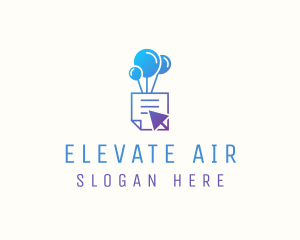 Helium - Balloon Document Click logo design