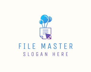 Pdf - Balloon Document Click logo design