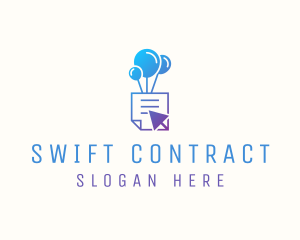 Contract - Balloon Document Click logo design