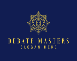 Debate - Gold Retro Microphone logo design