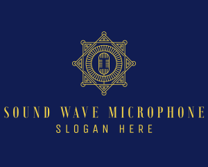 Microphone - Gold Retro Microphone logo design