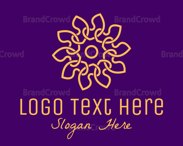 Premium Golden Flower Logo