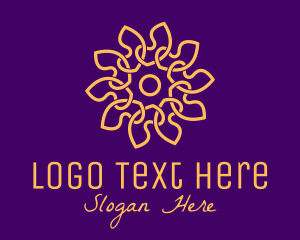 Massage - Premium Golden Flower logo design