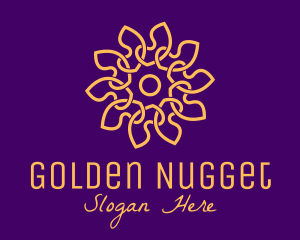 Premium Golden Flower logo design