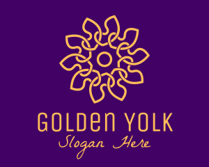 Premium Golden Flower logo design