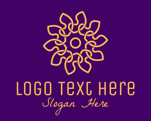 Golden - Premium Golden Flower logo design