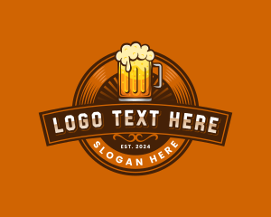 Pub - Beer Glass Pub Brewery logo design