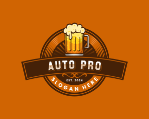 Beer Glass - Beer Glass Pub Brewery logo design