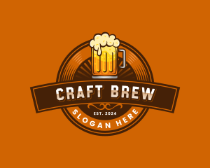 Microbrewery - Beer Glass Pub Brewery logo design
