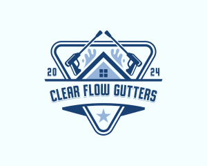 Pressure Washing Gutter Cleaner logo design