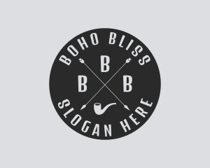 Hipster Smoking Pipe logo design