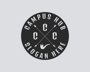 Hipster Smoking Pipe logo design