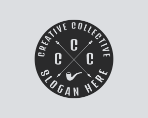 Hipster Smoking Pipe logo design