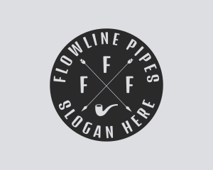 Hipster Smoking Pipe logo design