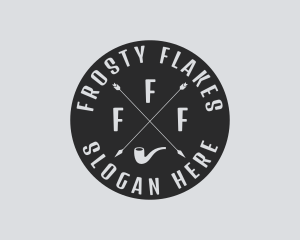 Hipster Smoking Pipe logo design