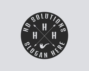 Hipster Smoking Pipe logo design