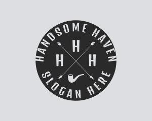 Hipster Smoking Pipe logo design