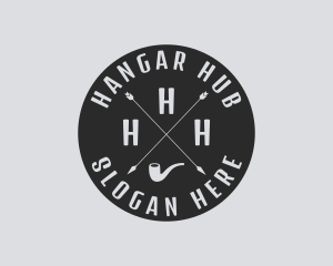 Hipster Smoking Pipe logo design