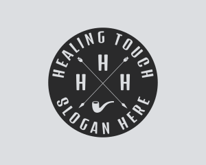 Hipster Smoking Pipe logo design