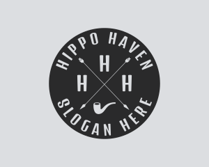 Hipster Smoking Pipe logo design