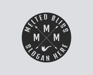 Hipster Smoking Pipe logo design