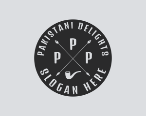 Hipster Smoking Pipe logo design