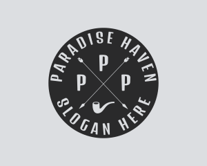 Hipster Smoking Pipe logo design