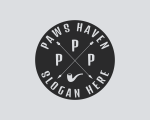 Hipster Smoking Pipe logo design