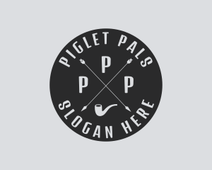 Hipster Smoking Pipe logo design