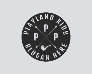 Hipster Smoking Pipe logo design