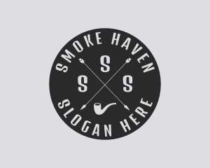 Hipster Smoking Pipe logo design