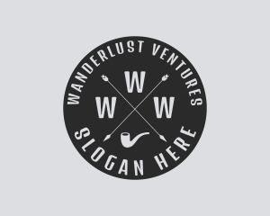 Hipster Smoking Pipe logo design