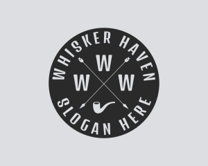 Hipster Smoking Pipe logo design