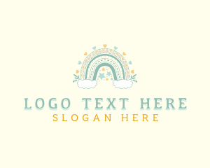 Toy Store - Cloudy Rainbow Boho logo design